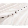 Womens Single Breasted Chiffon White A-line Decorative Skirt
